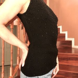 Jersey halter neck decorated top